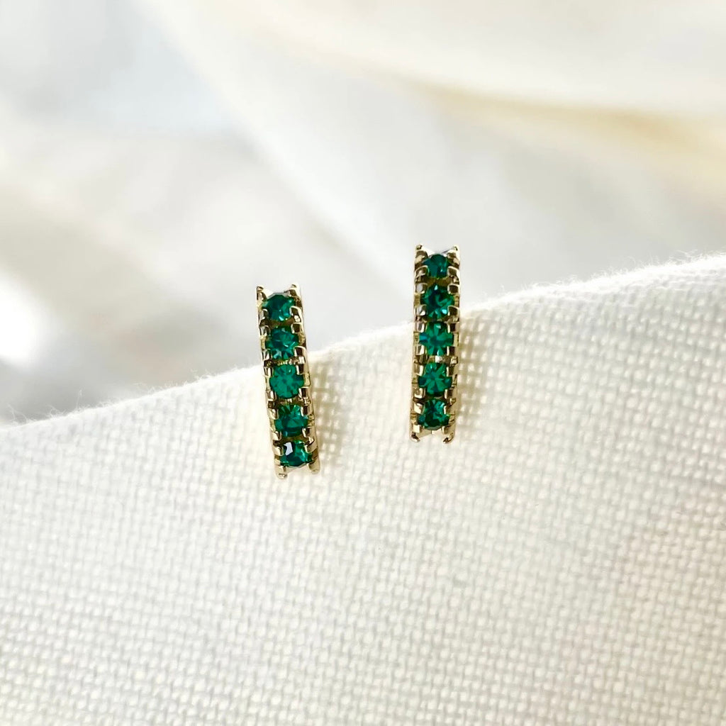 Pavé Bar Ear Studs