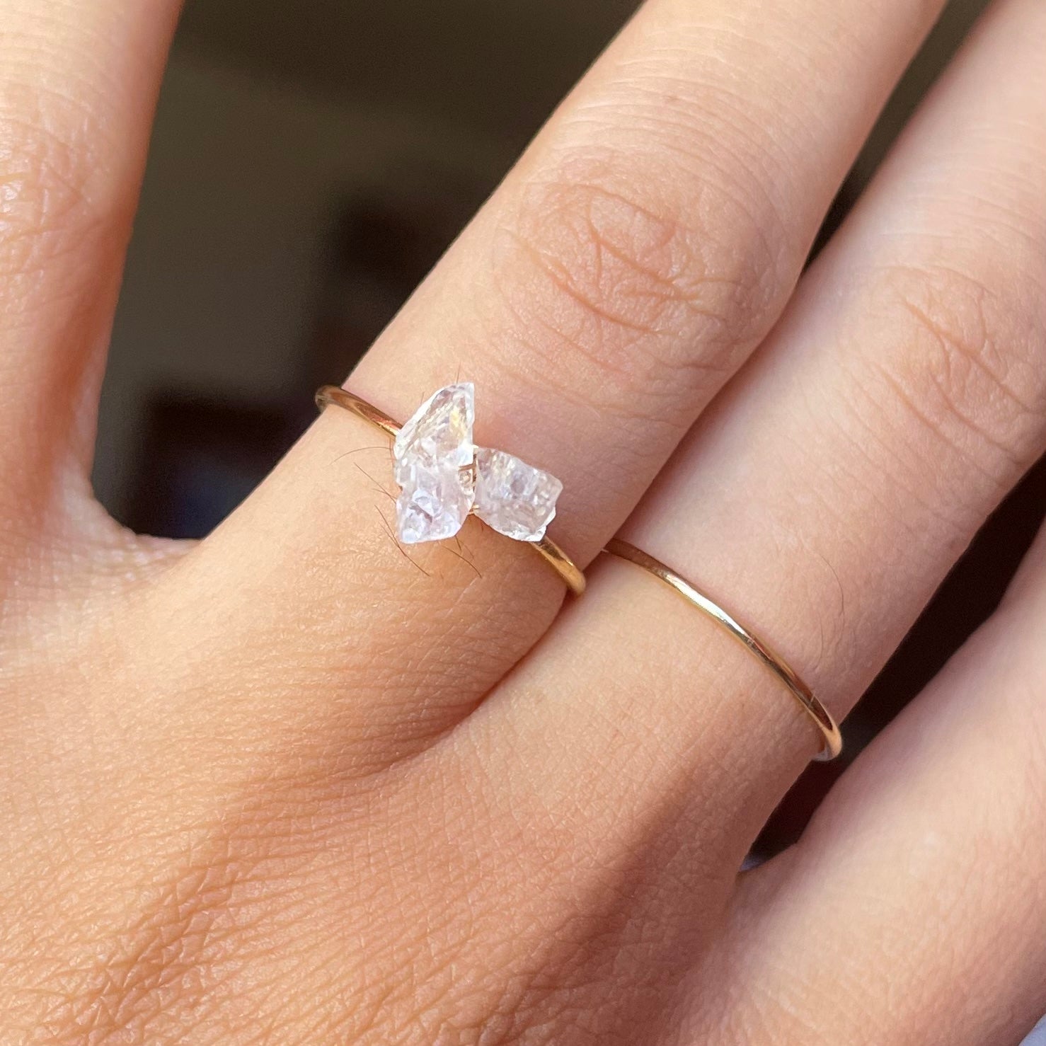 Herkimer Diamond Cluster Ring