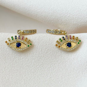 Eclectic Evil Eye Hoop Earrings