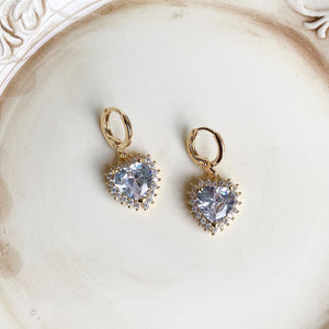 Royal Heart Hoop Earrings