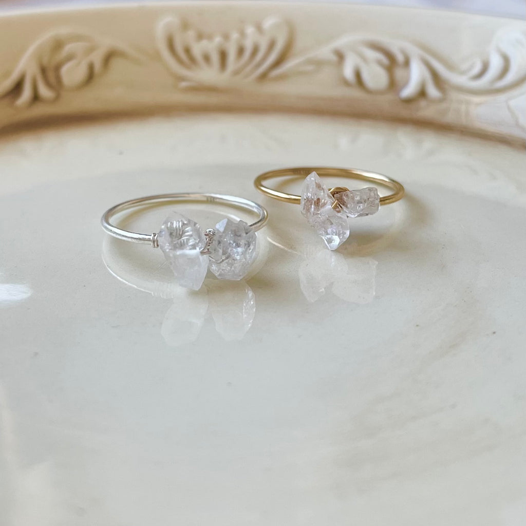 Herkimer Diamond Cluster Ring