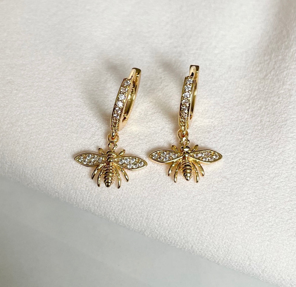 Honey Bee Hoop Earrings