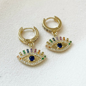 Eclectic Evil Eye Hoop Earrings