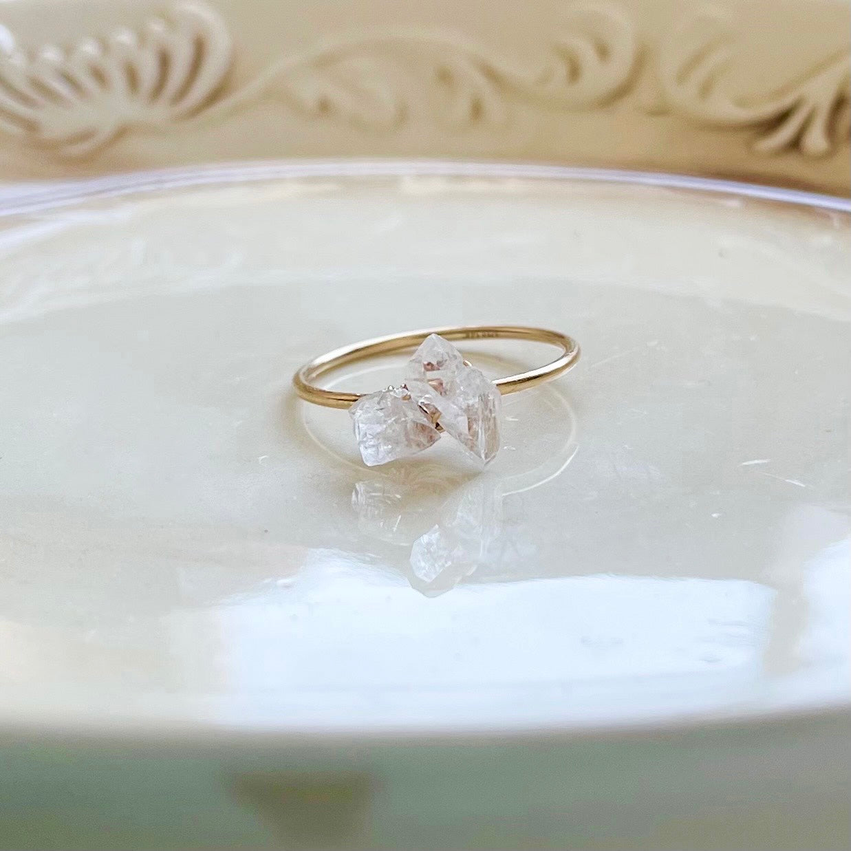 Herkimer Diamond Cluster Ring