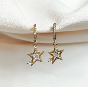 Shooting Star Hoop Earrings